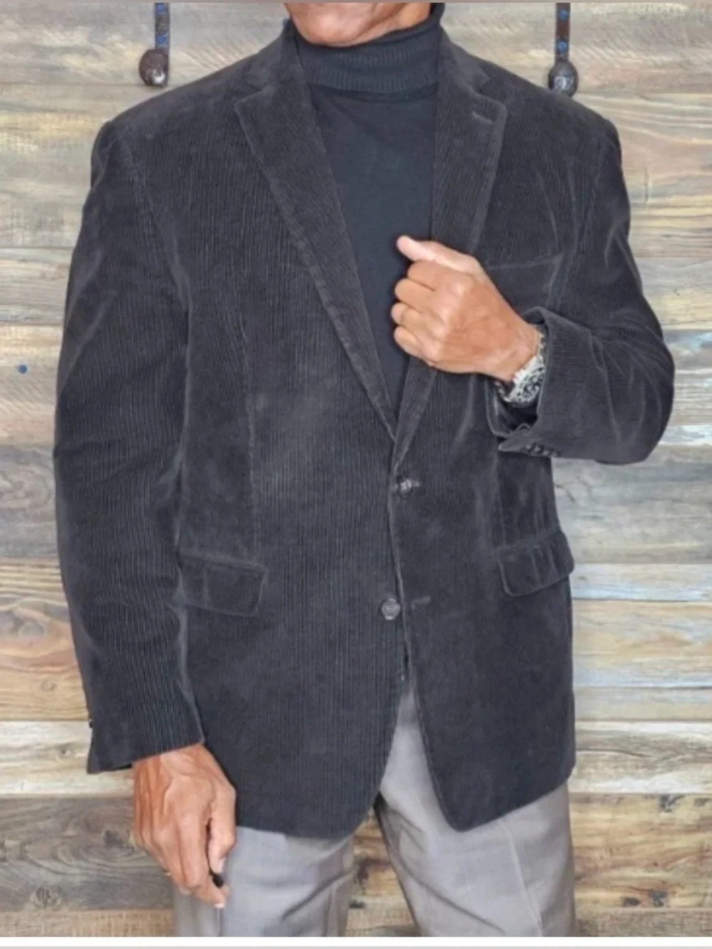 Lauren Ralph Lauren Black Corduroy Sport Coat 42R”